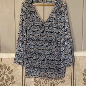 SHOW ME YOUR MUMU lightweight boho bell sleeved tunic blouse in EUC M